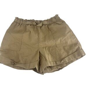Polo Ralph Lauren Girls Kids Khaki High-Waisted Shorts With Elastic Waist 12